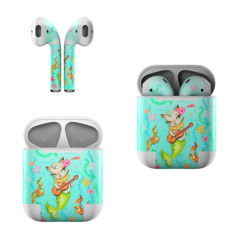 Merkitten with Ukelele - Apple AirPods Skin