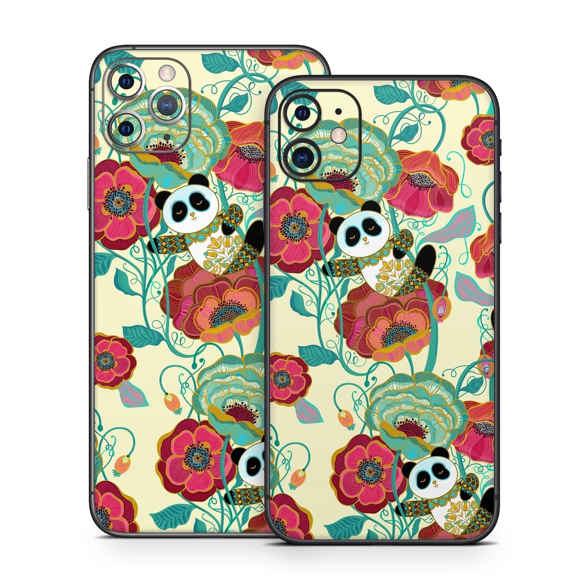 Panda Flowers - Apple iPhone 11 Skin