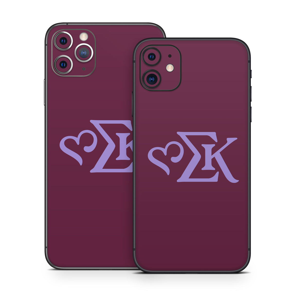 Sigma Kappa Greek Letters Legacy Lavender on Mary Maroon - Apple iPhone 11 Skin