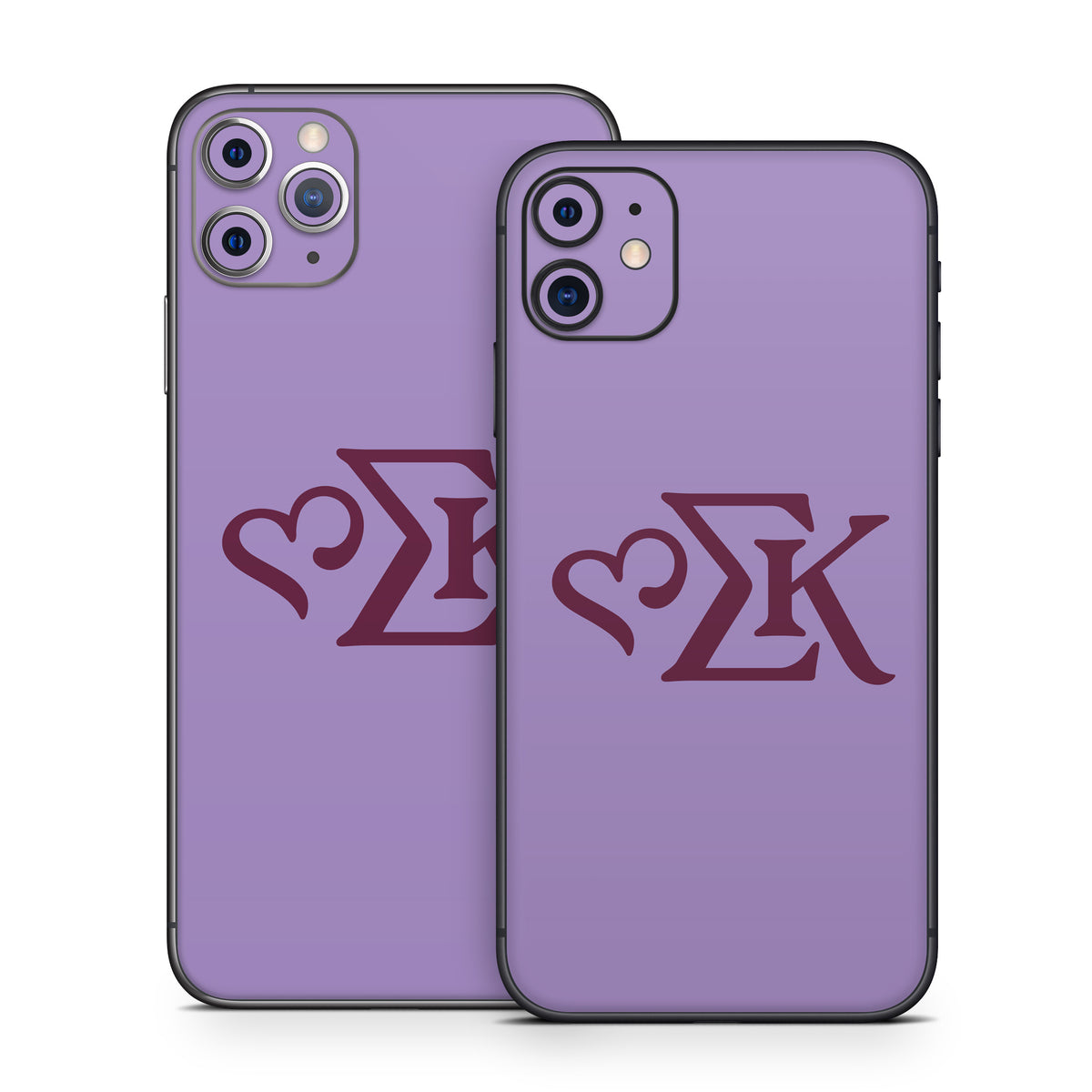 Sigma Kappa Greek Letters Mary Maroon on Legacy Lavender - Apple iPhone 11 Skin