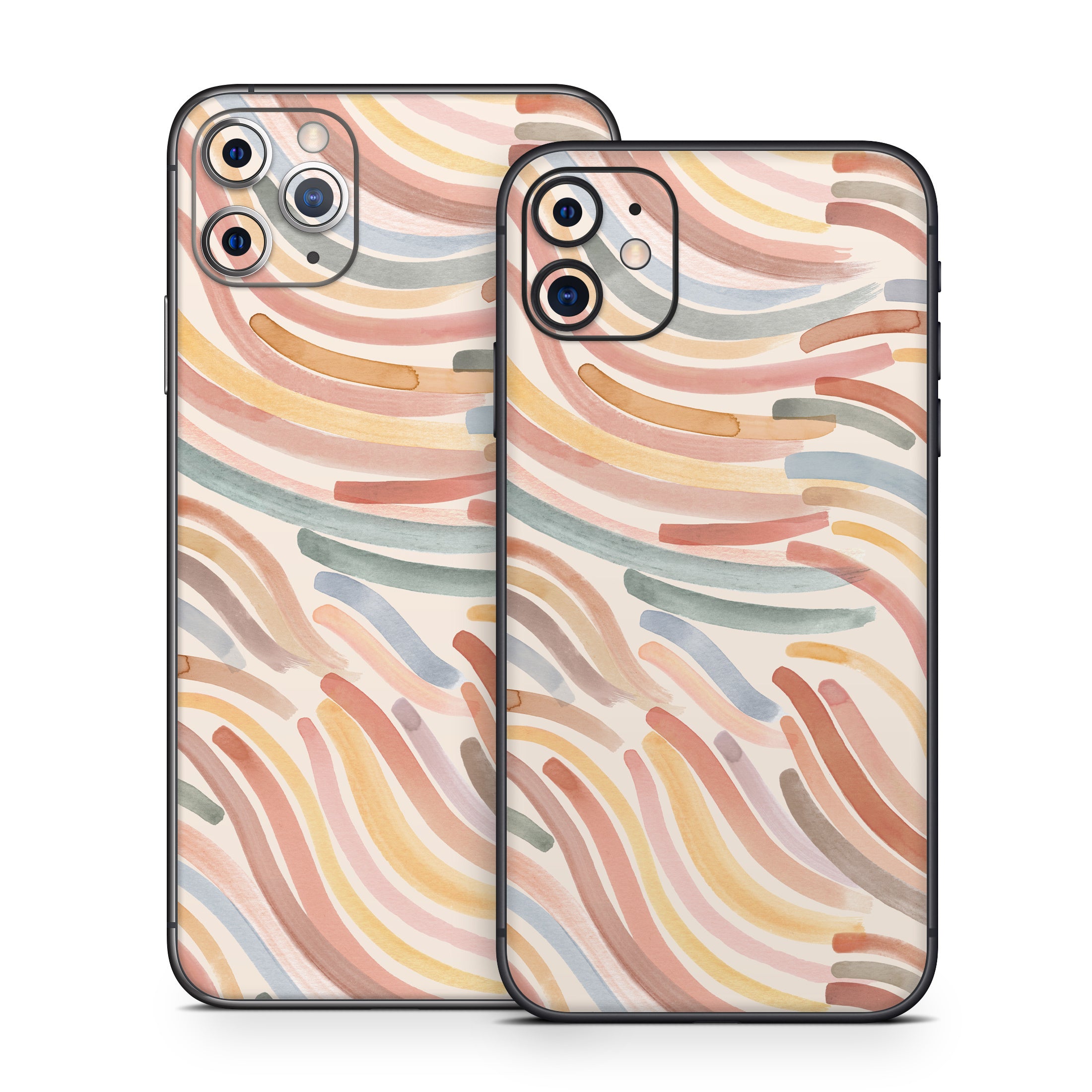 Terracotta Brushstroke Waves - Apple iPhone 11 Skin