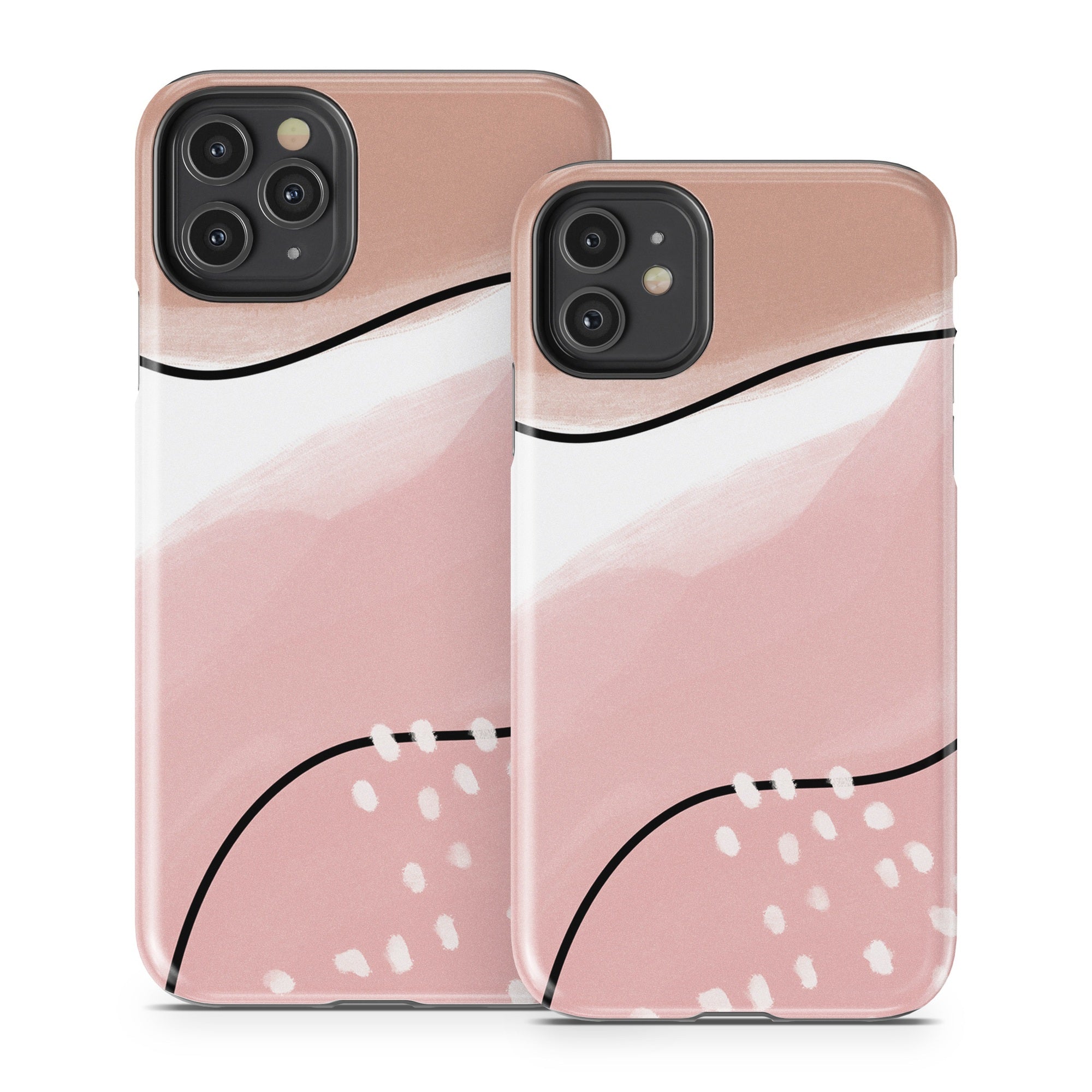 Abstract Pink and Brown - Apple iPhone 11 Tough Case