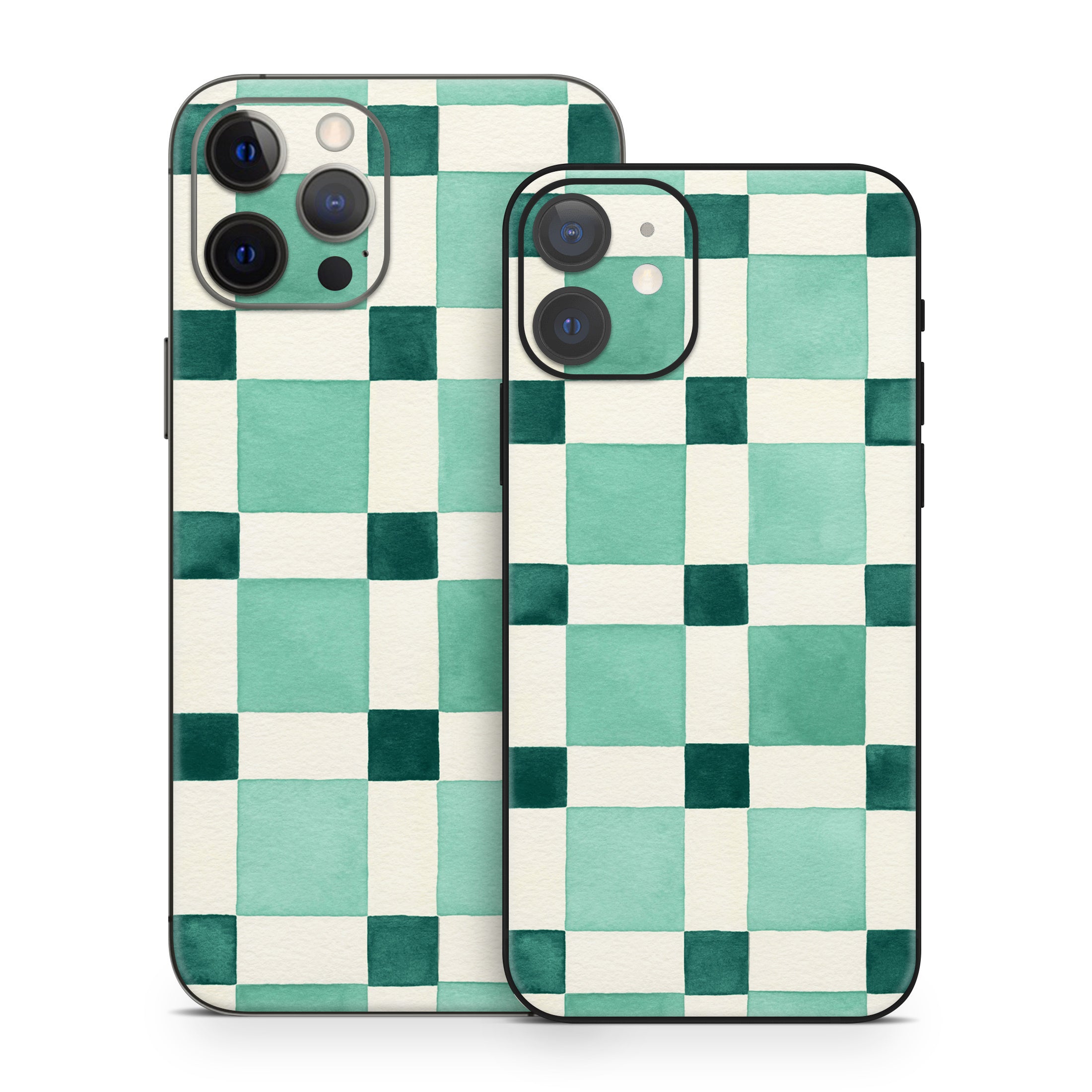 Checker Mosaic Green - Apple iPhone 12 Skin