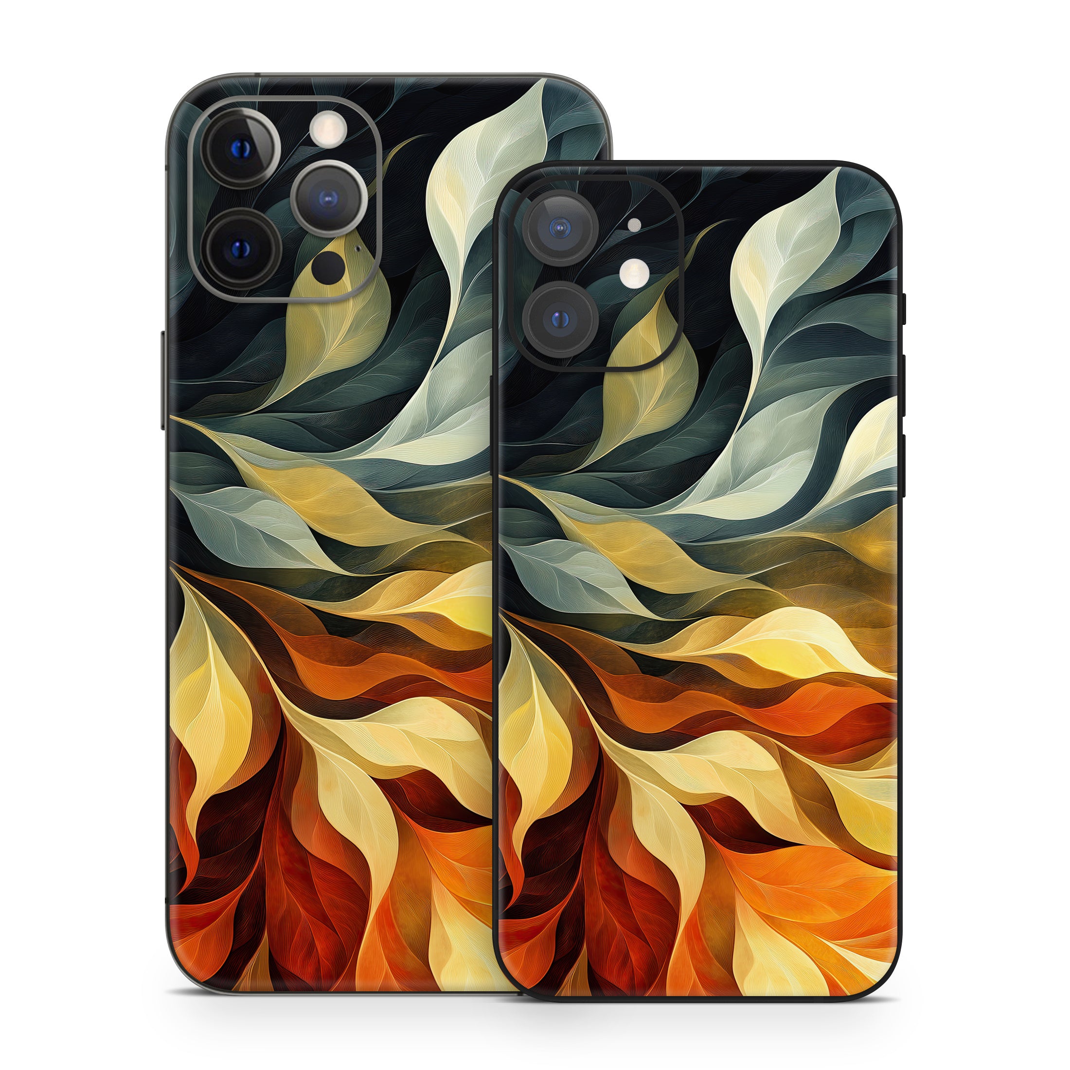 Orange and Charcoal - Apple iPhone 12 Skin