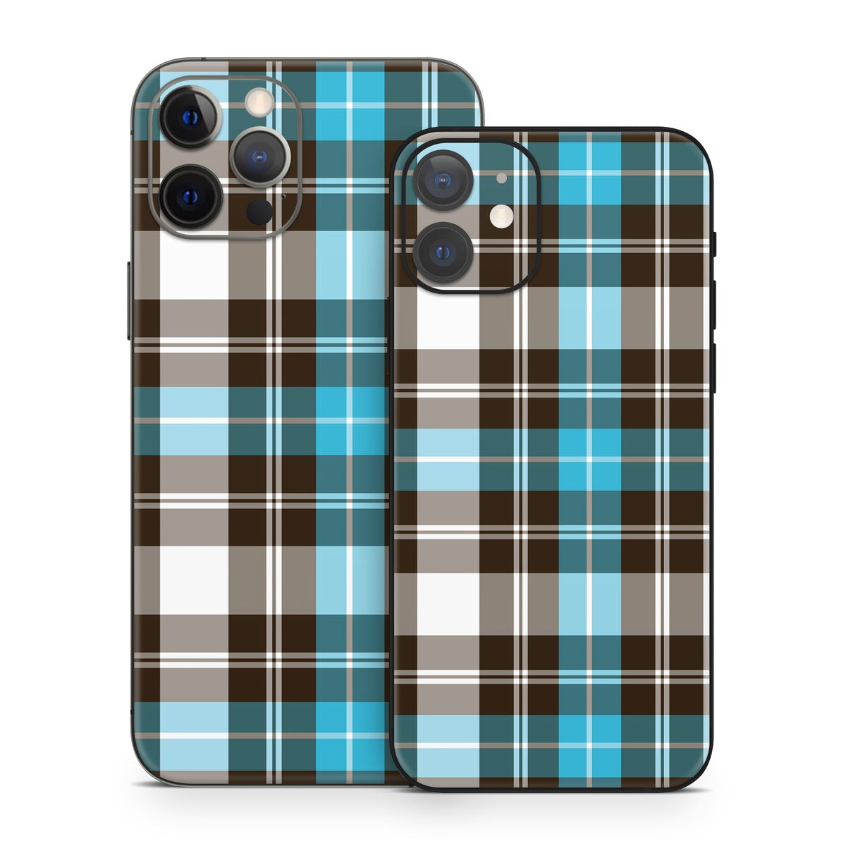 Turquoise Plaid - Apple iPhone 12 Skin