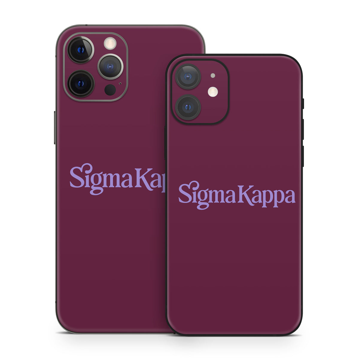 Sigma Kappa Primary Logo Legacy Lavender on Mary Maroon - Apple iPhone 12 Skin