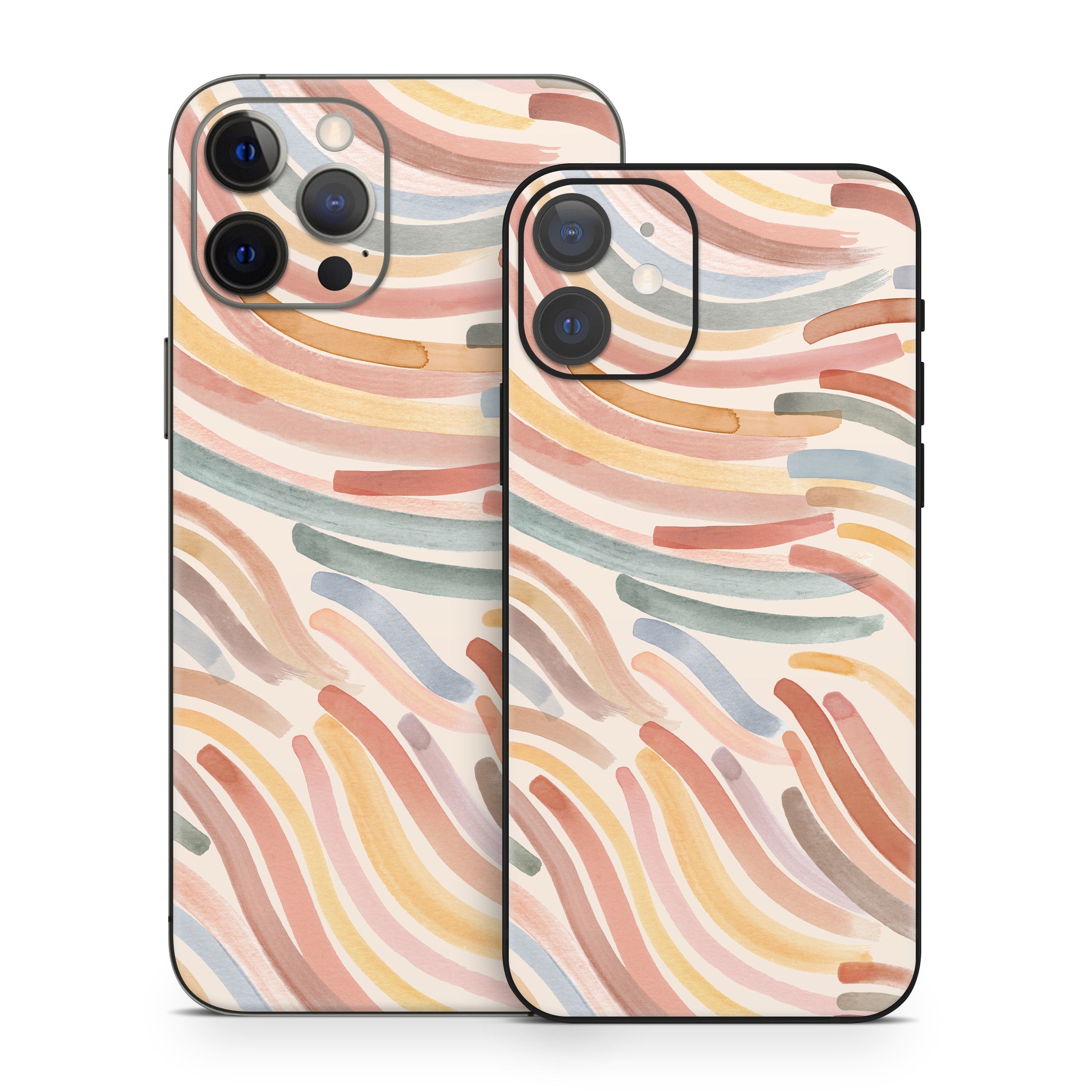 Terracotta Brushstroke Waves - Apple iPhone 12 Skin