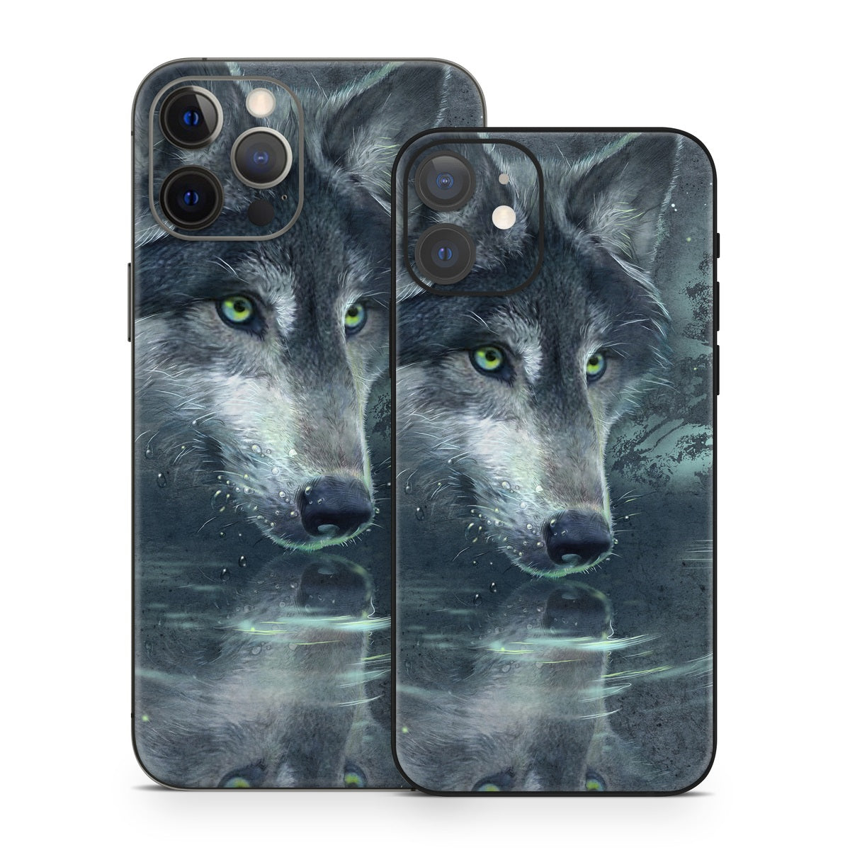 Wolf Reflection - Apple iPhone 12 Skin iPhone 12 Pro Max / Cut Skin to Expose Logo