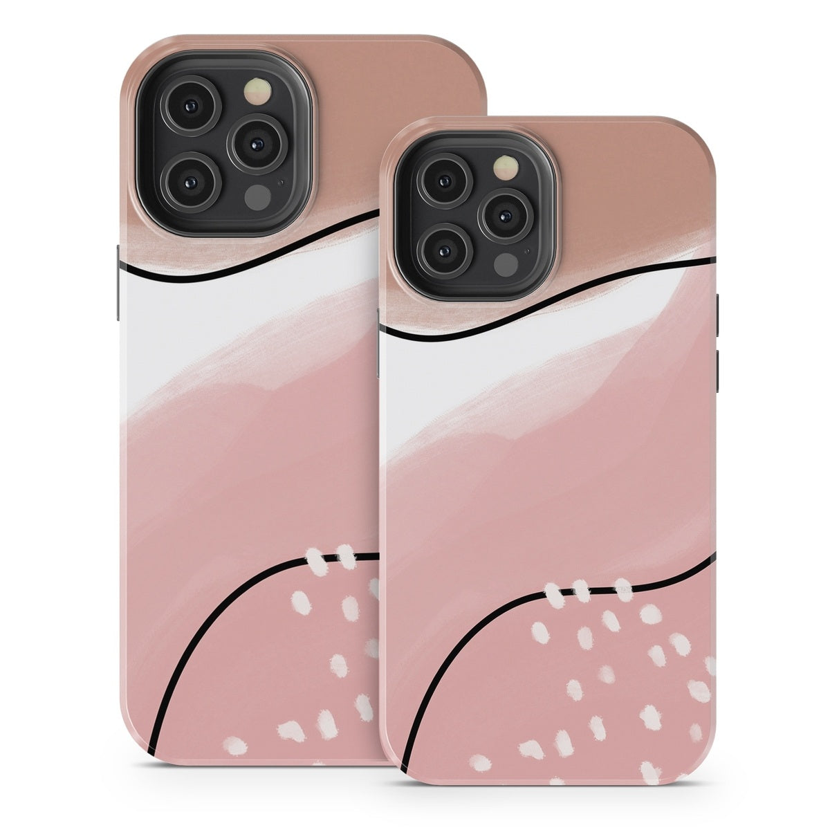 Abstract Pink and Brown - Apple iPhone 12 Tough Case