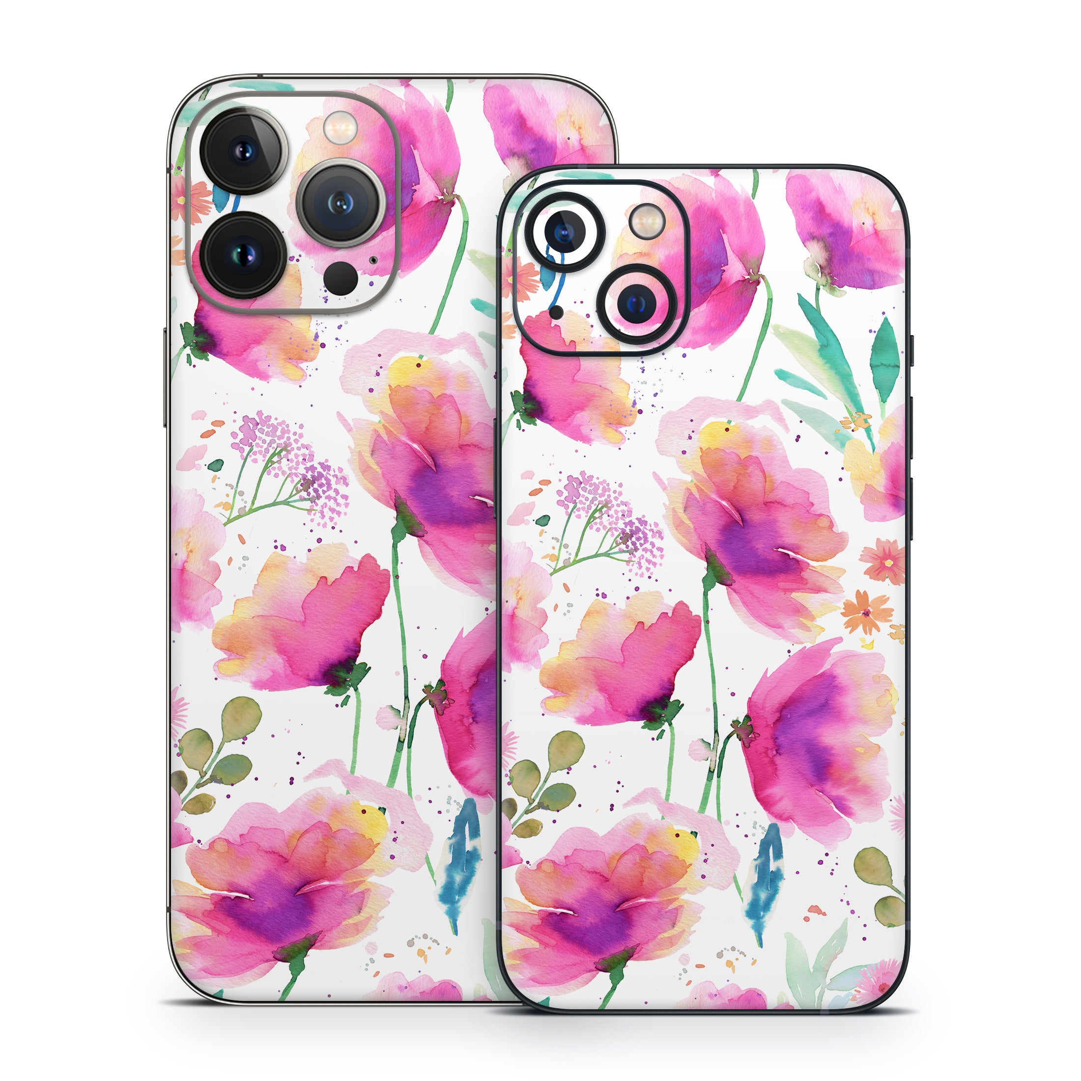 Abstract Pink Poppies - Apple iPhone 13 Skin