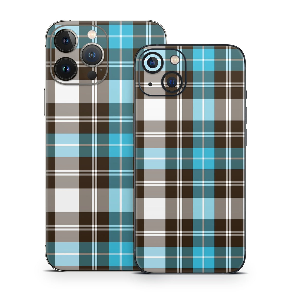 Turquoise Plaid - Apple iPhone 13 Skin