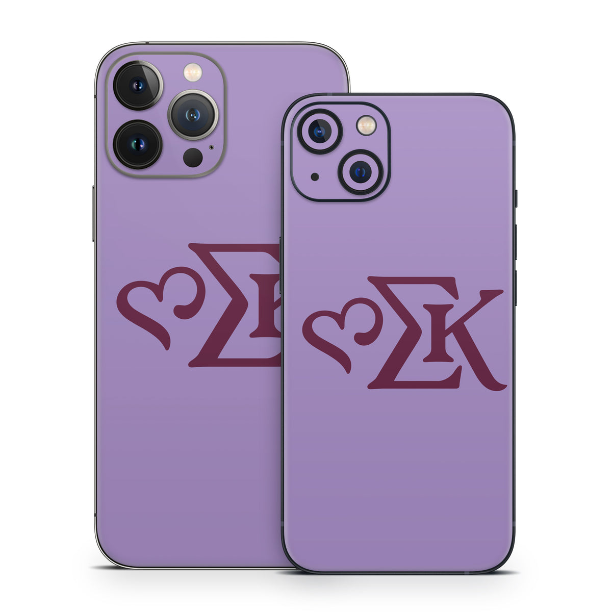 Sigma Kappa Greek Letters Mary Maroon on Legacy Lavender - Apple iPhone 13 Skin