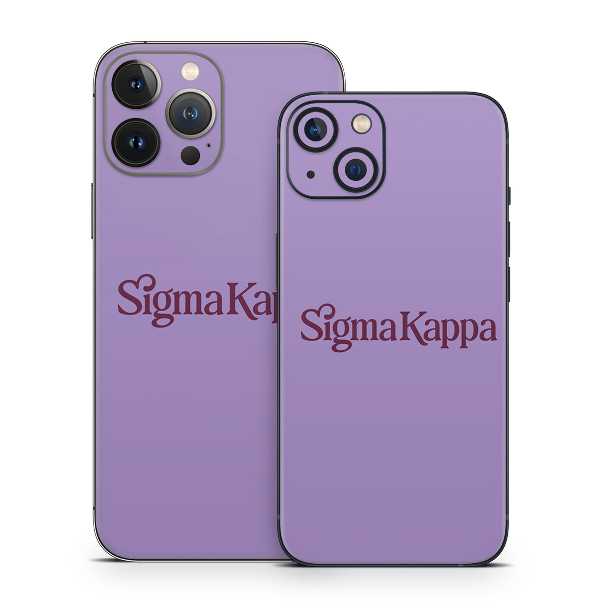 Sigma Kappa Primary Logo Mary Maroon on Legacy Lavender - Apple iPhone 13 Skin