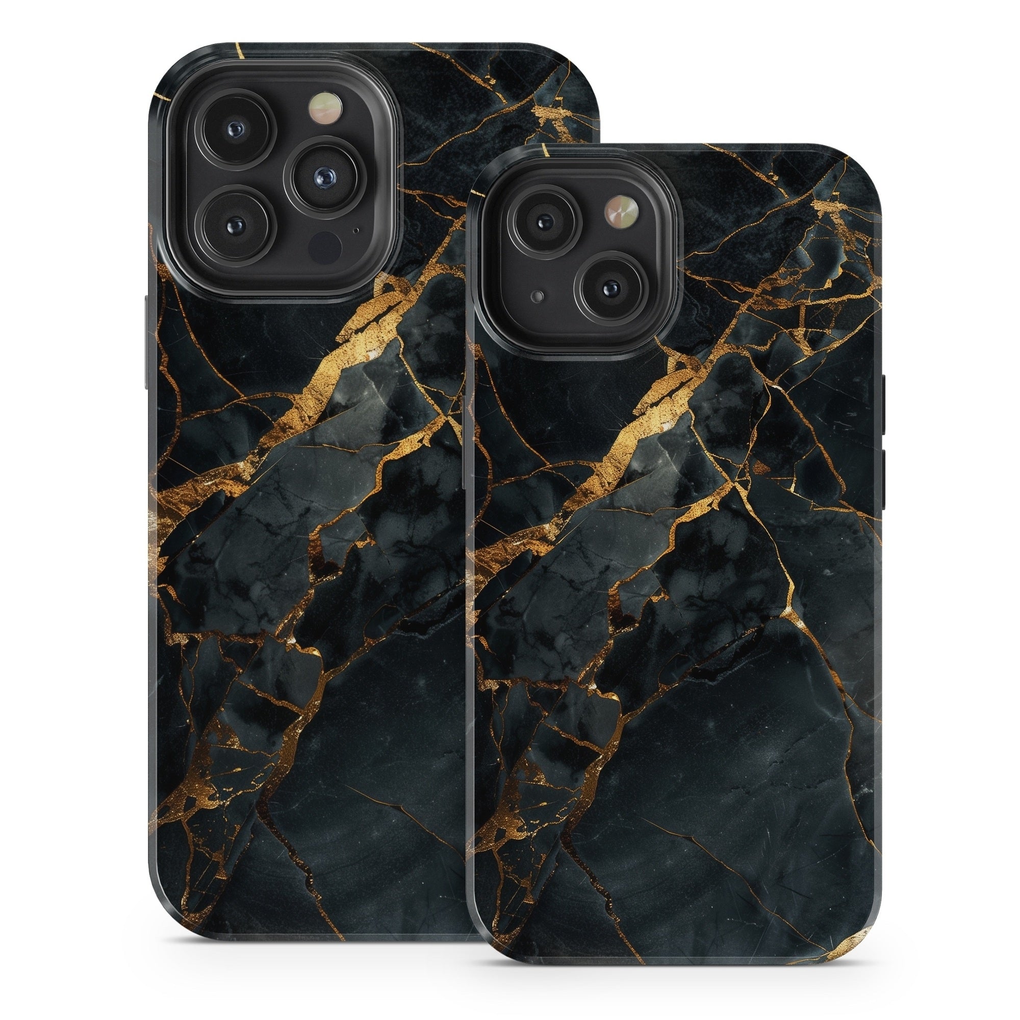 Repaired Black Marble - Apple iPhone 13 Tough Case