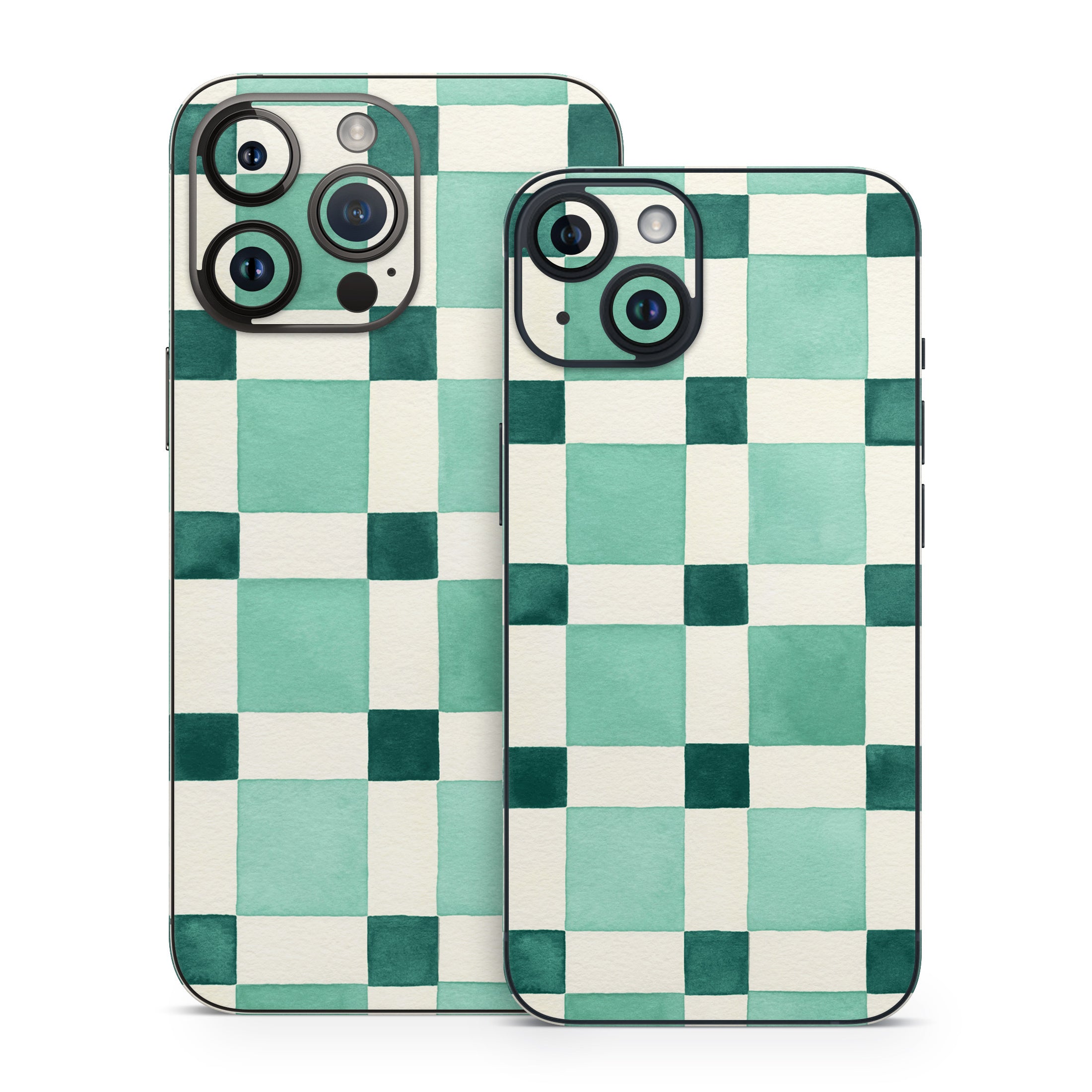 Checker Mosaic Green - Apple iPhone 14 Skin