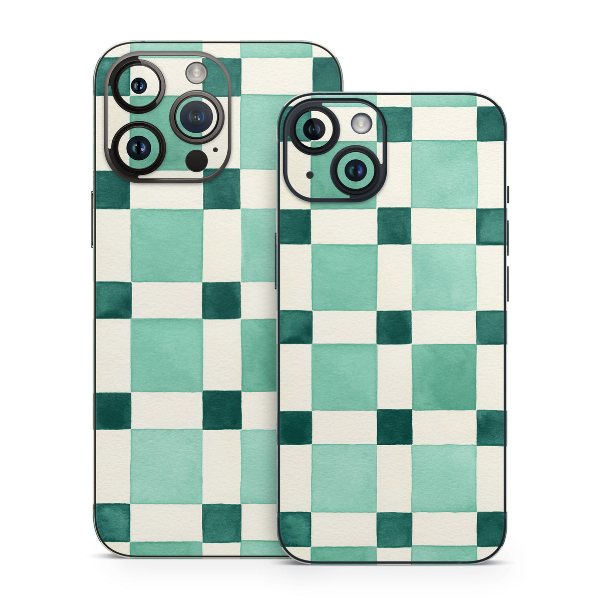 Checker Mosaic Green - Apple iPhone 14 Skin