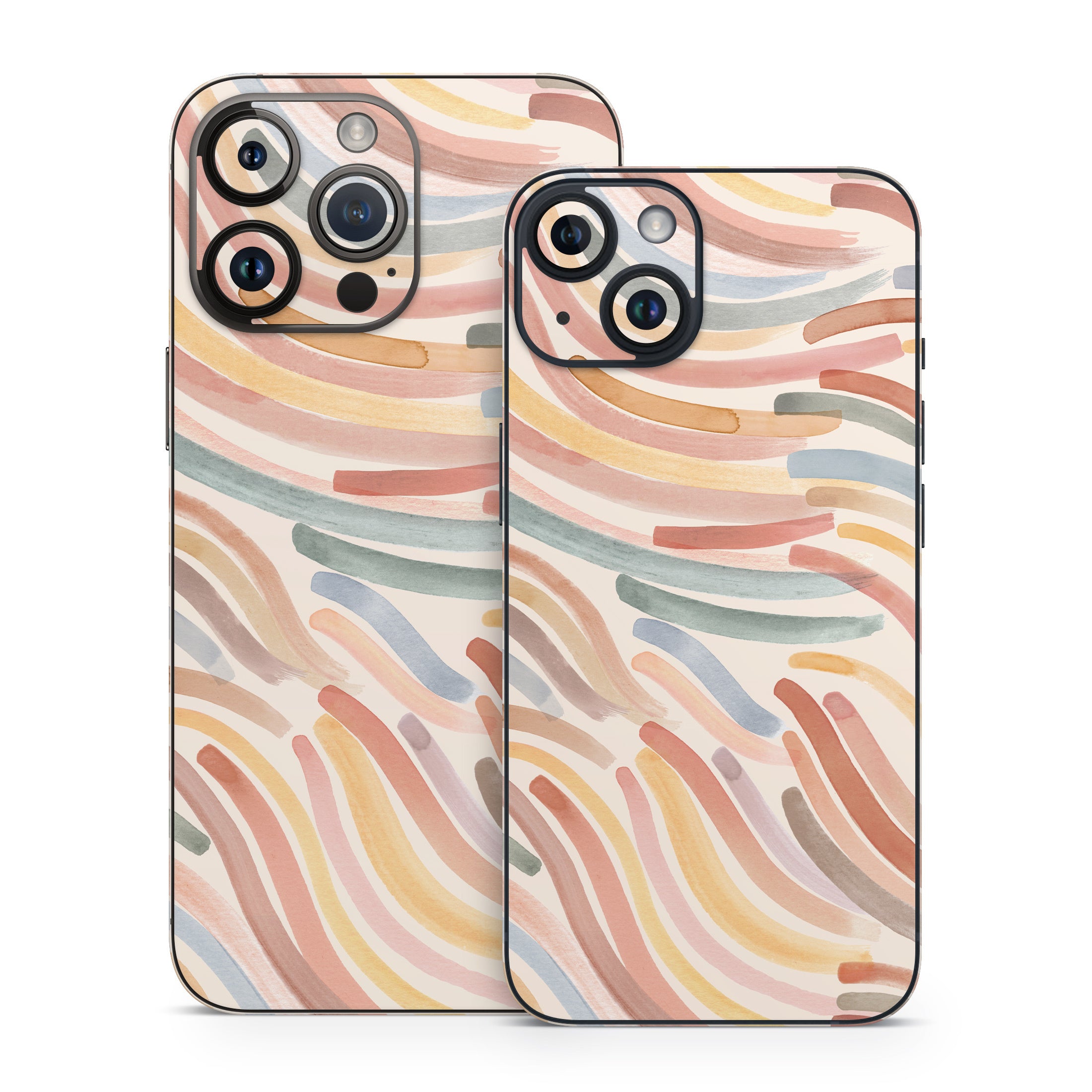 Terracotta Brushstroke Waves - Apple iPhone 14 Skin
