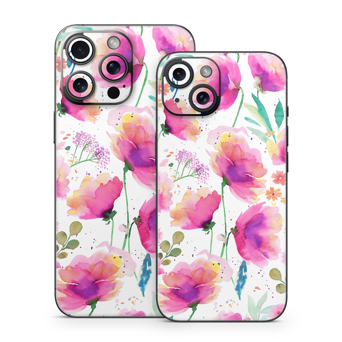 Abstract Pink Poppies - Apple iPhone 15 Skin