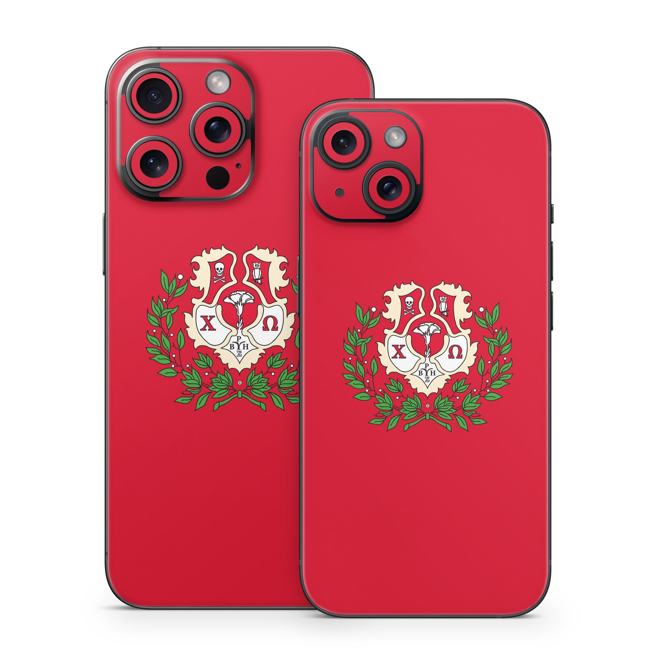 Chi Omega Crest Cardinal - Apple iPhone 15 Skin