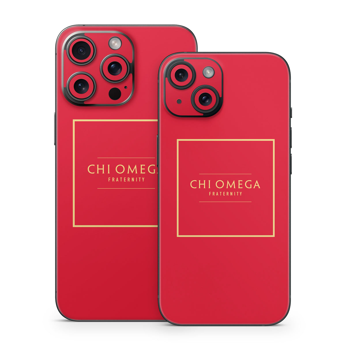 Chi Omega Fraternity Cardinal with Border - Apple iPhone 15 Skin