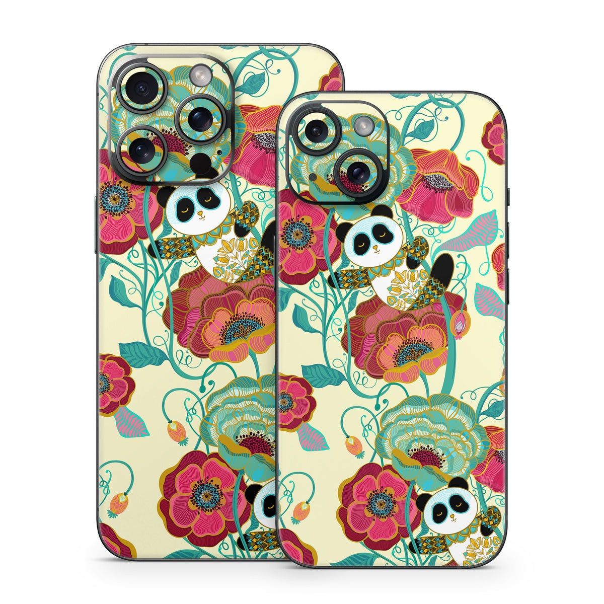 Panda Flowers - Apple iPhone 15 Skin