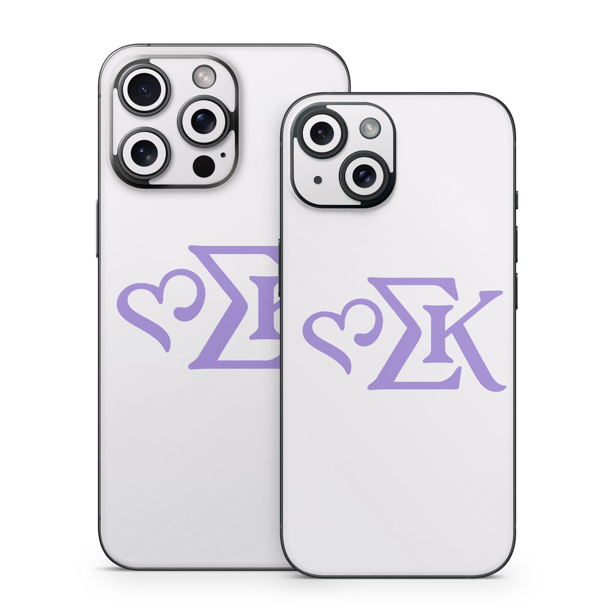 Sigma Kappa Greek Letters Legacy Lavender on Dove Love - Apple iPhone 15 Skin