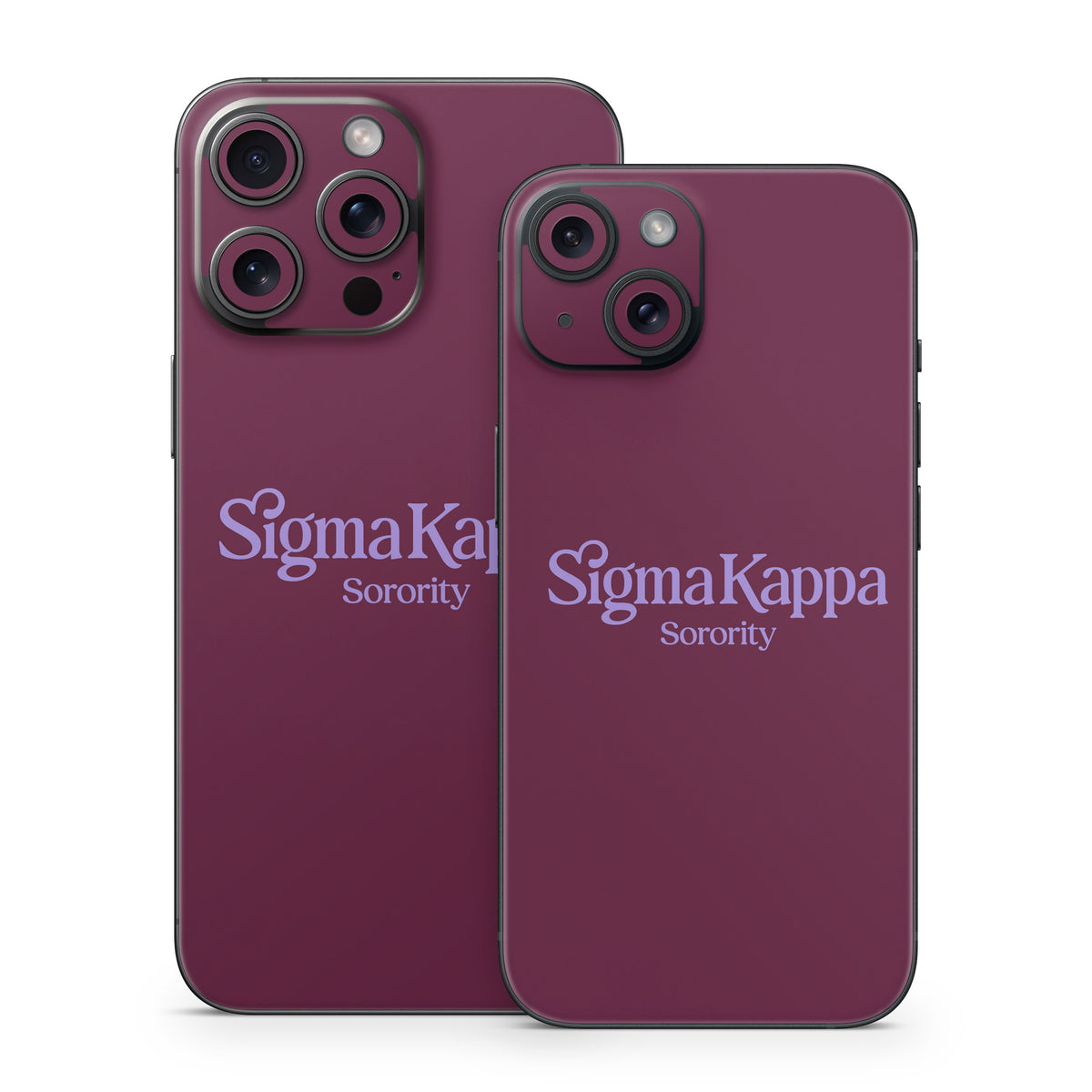 Sigma Kappa Sorority Logo Legacy Lavender on Mary Maroon - Apple iPhone 15 Skin