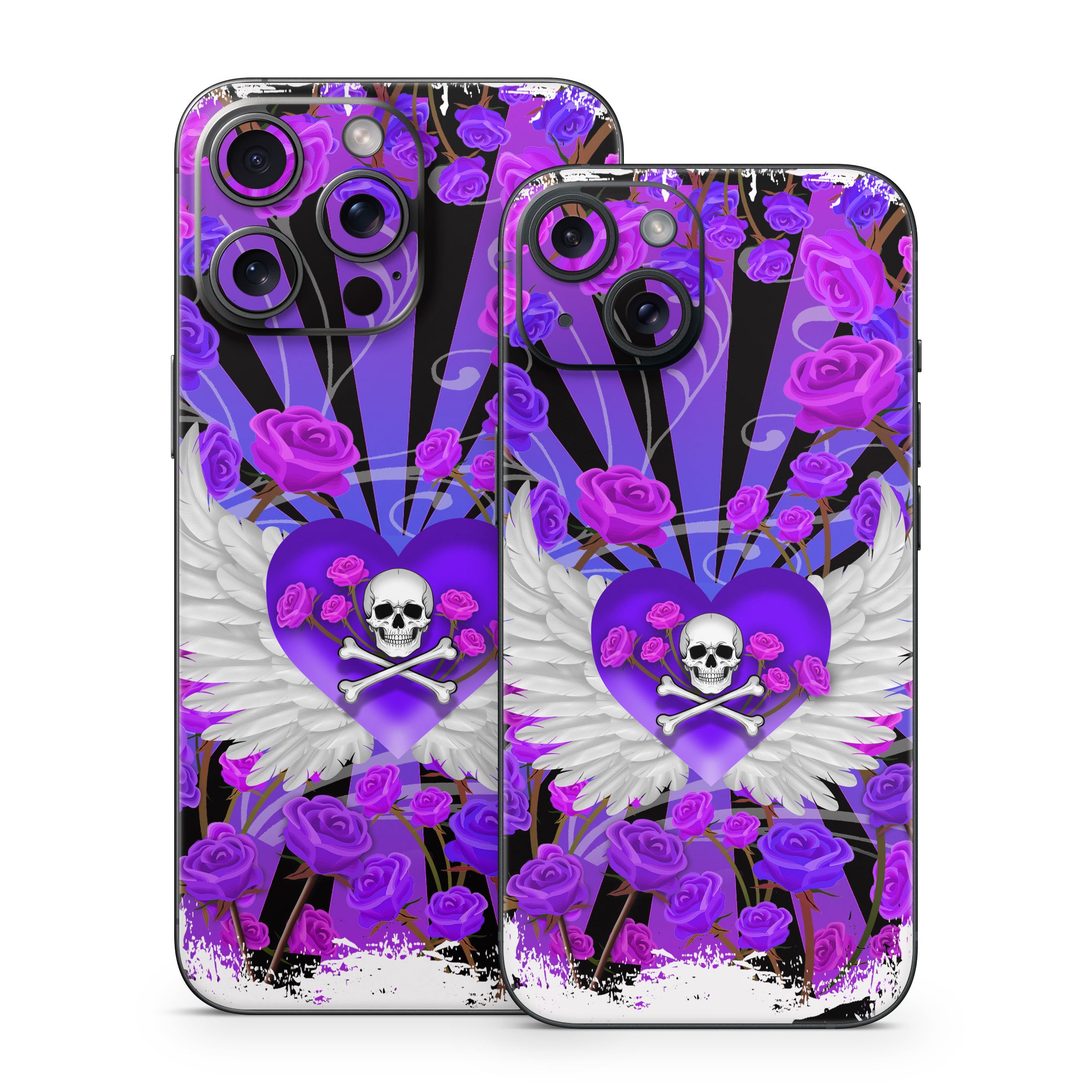 Skull and Roses - Apple iPhone 15 Skin