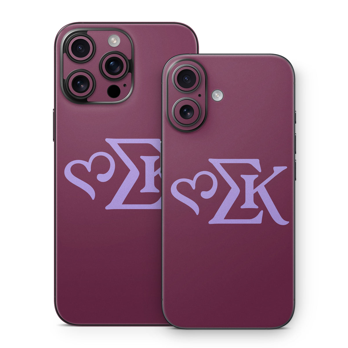 Sigma Kappa Greek Letters Legacy Lavender on Mary Maroon - Apple iPhone 16 Skin