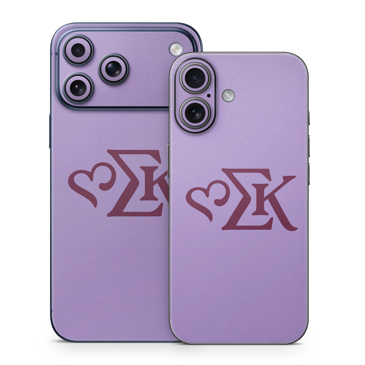Sigma Kappa Greek Letters Mary Maroon on Legacy Lavender - Apple iPhone 17 Skin