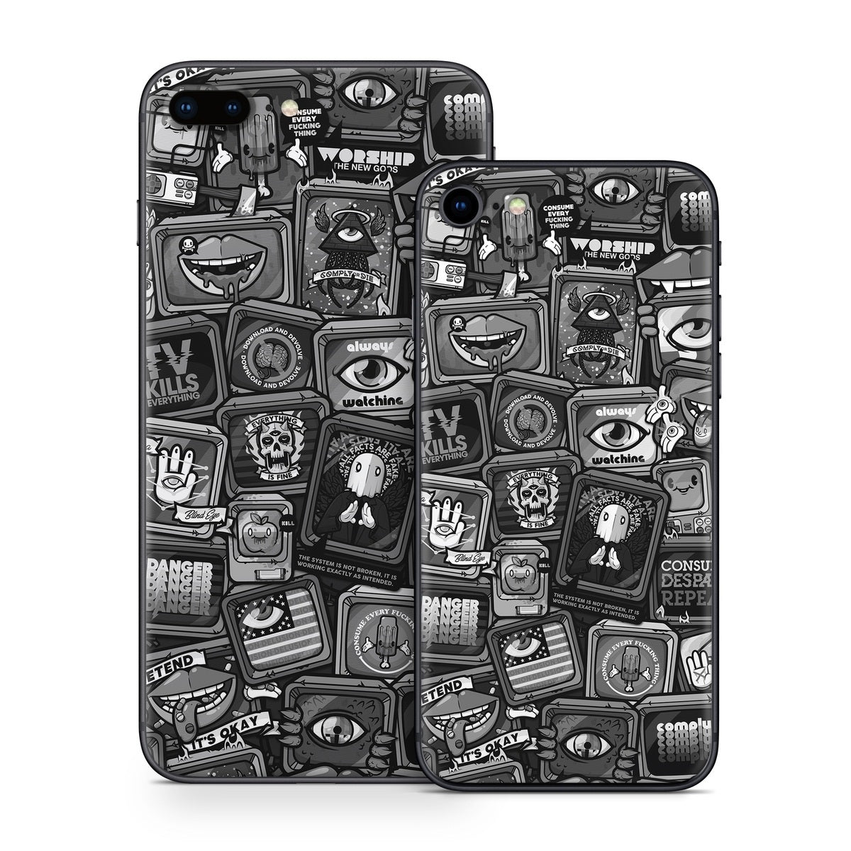 Distraction Tactic B&W - Apple iPhone 8 Skin