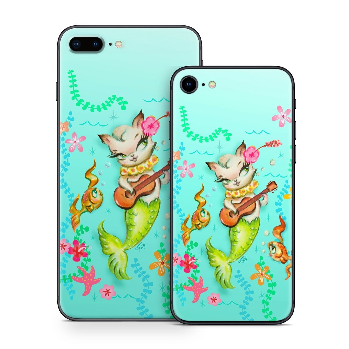 Merkitten with Ukelele - Apple iPhone 8 Skin
