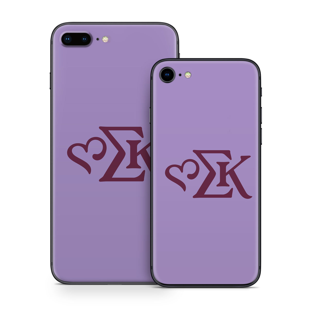 Sigma Kappa Greek Letters Mary Maroon on Legacy Lavender - Apple iPhone 8 Skin