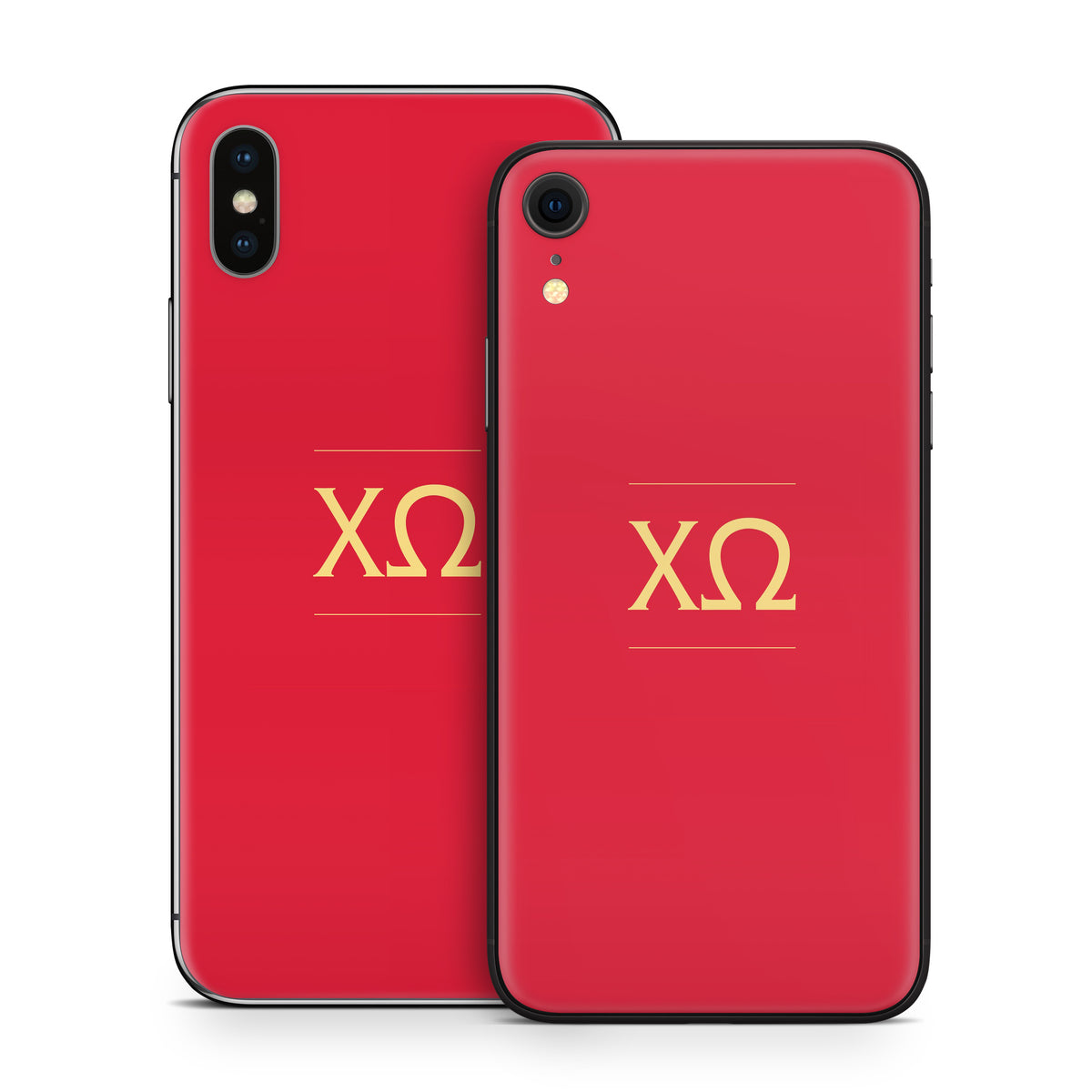 Chi Omega Letters Cardinal - Apple iPhone X Skin
