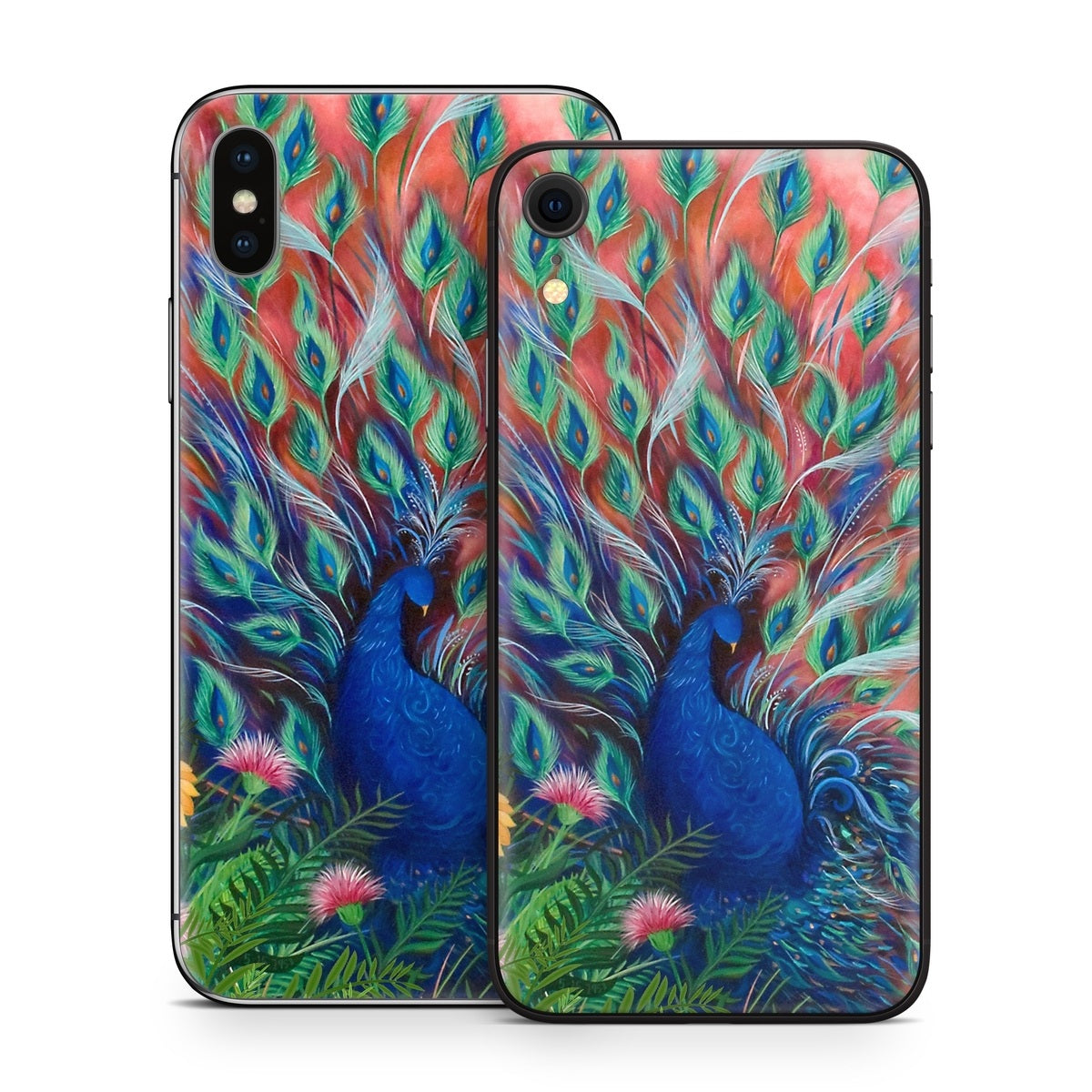 Coral Peacock - Apple iPhone X Skin