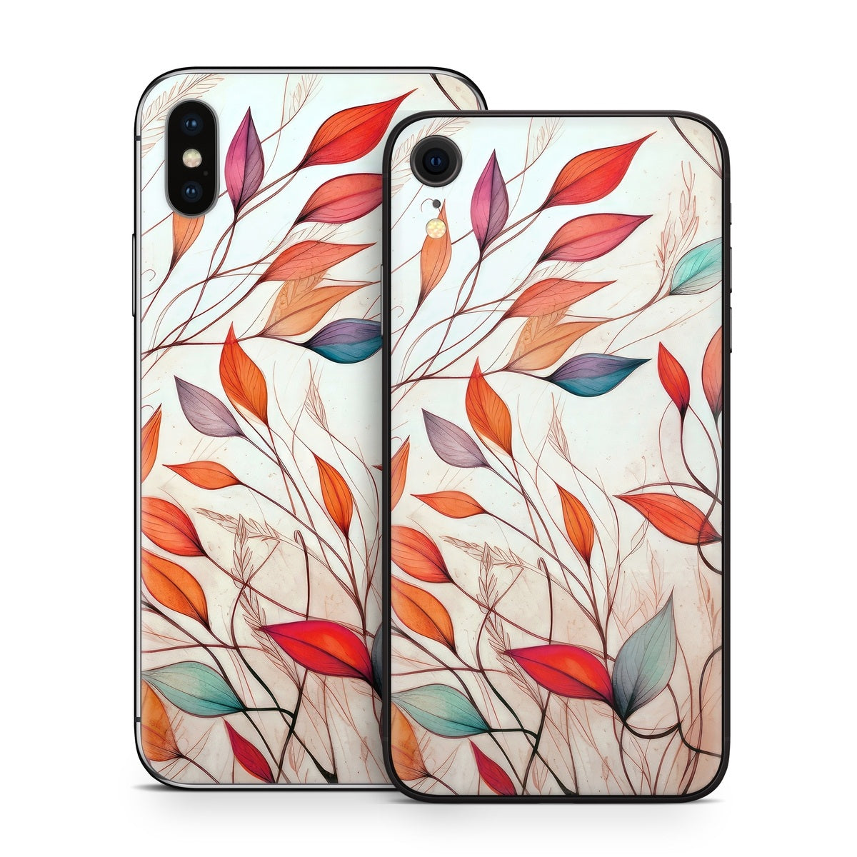 Leaf Sketches - Apple iPhone X Skin