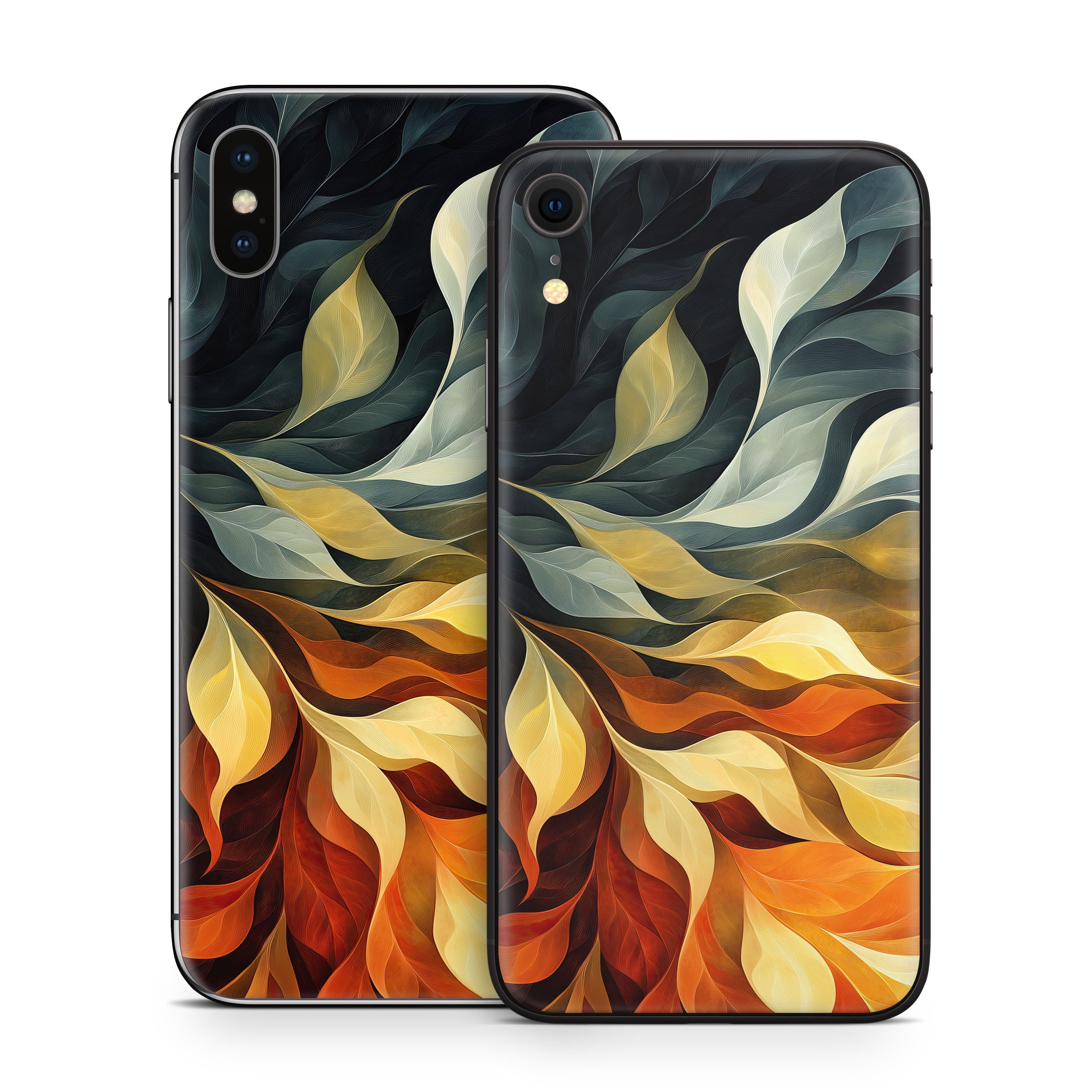 Orange and Charcoal - Apple iPhone X Skin