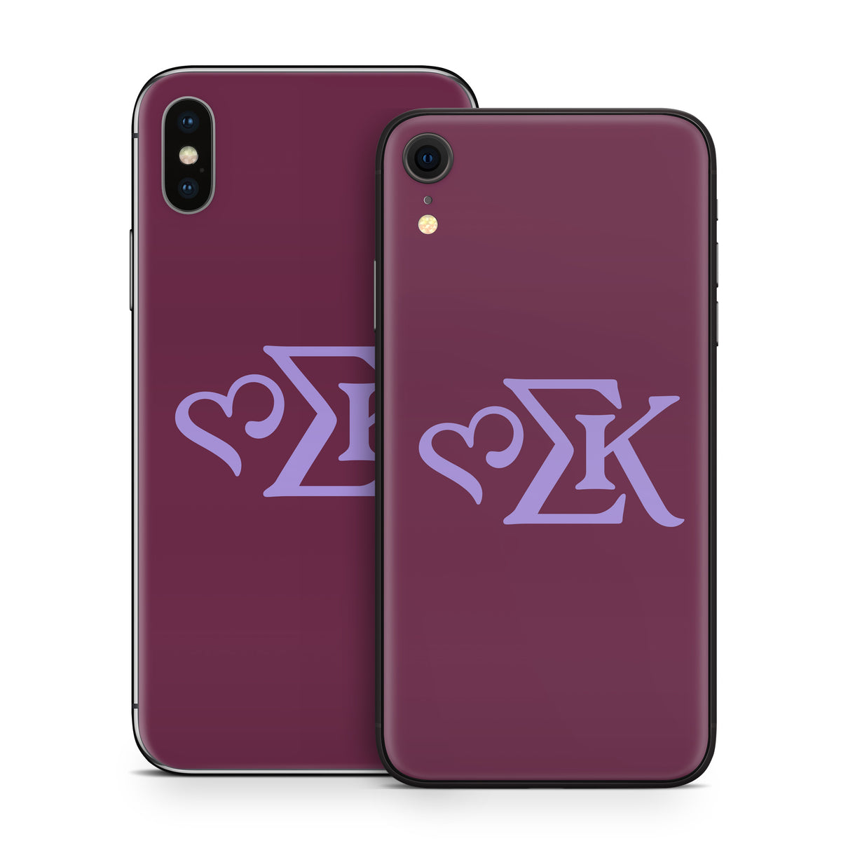 Sigma Kappa Greek Letters Legacy Lavender on Mary Maroon - Apple iPhone X Skin