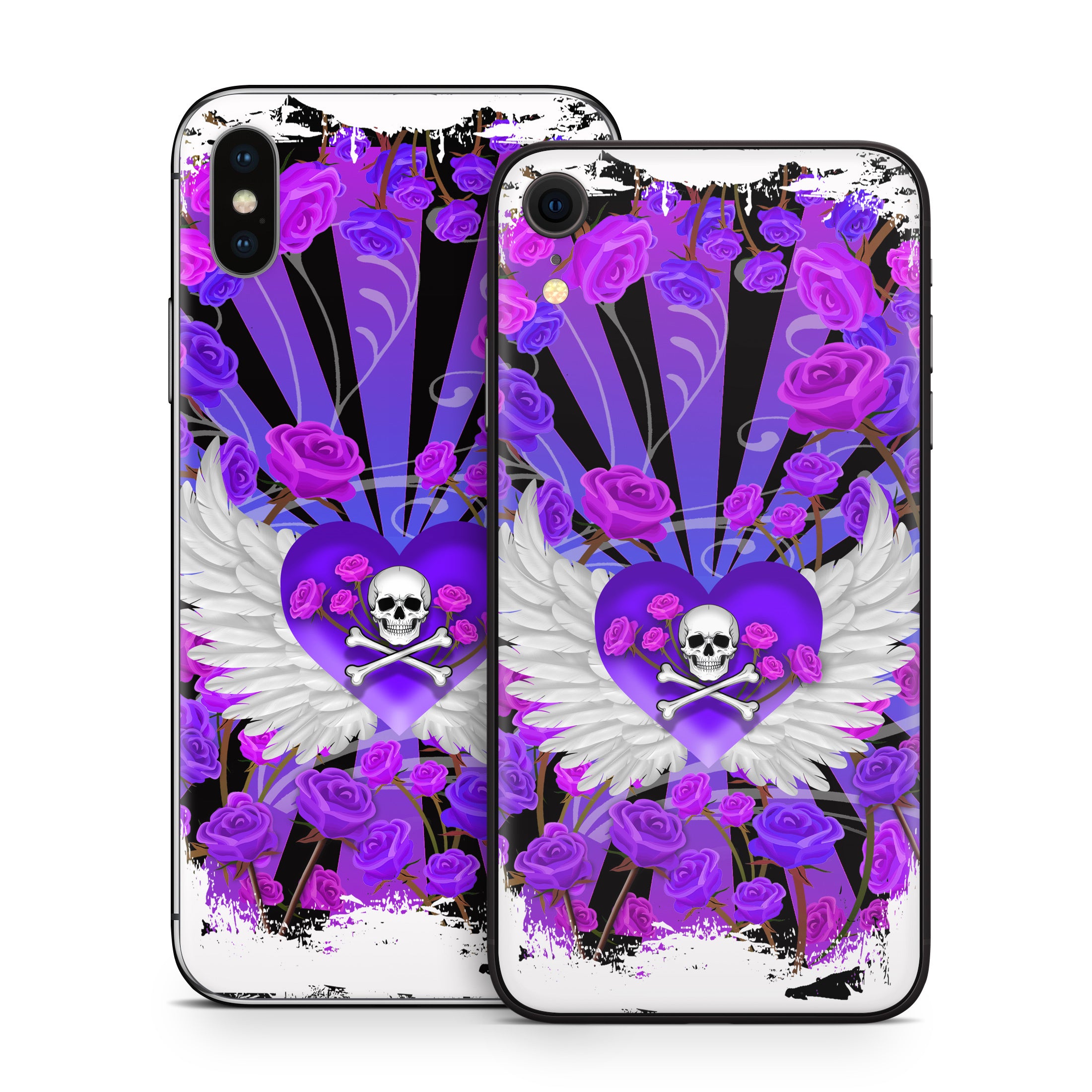 Skull and Roses - Apple iPhone X Skin