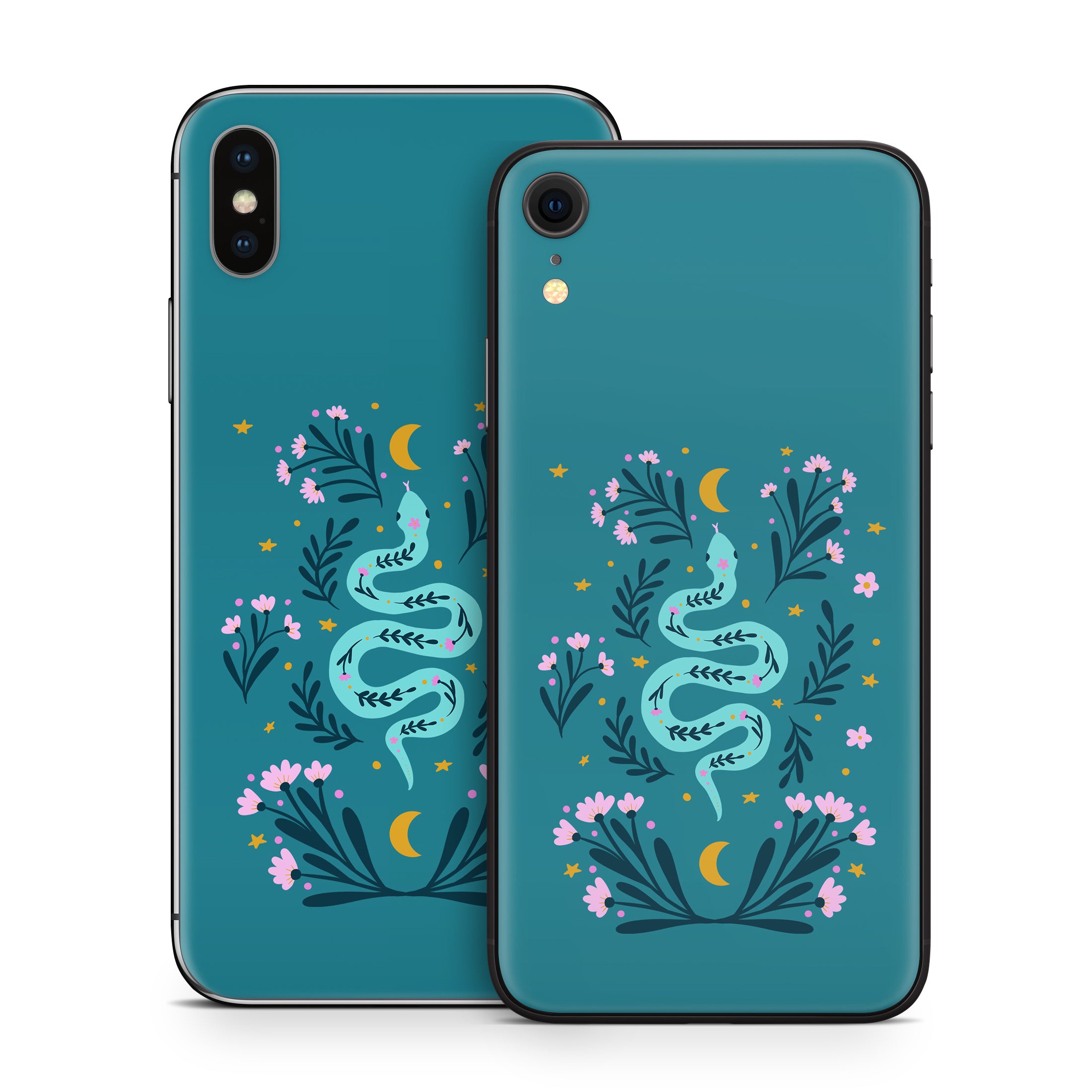 Snake and Flowers - Apple iPhone X Skin