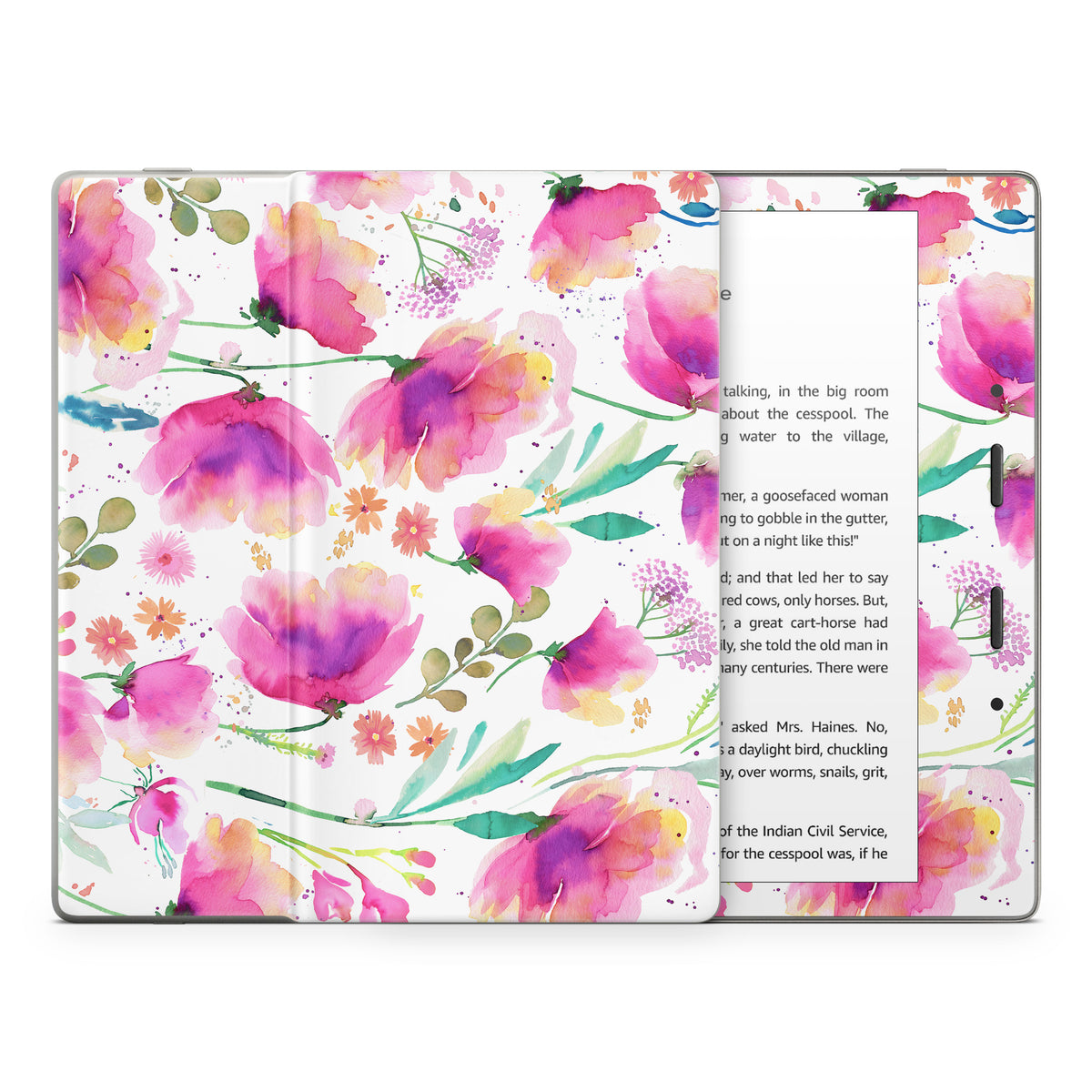 Abstract Pink Poppies - Amazon Kindle Skin