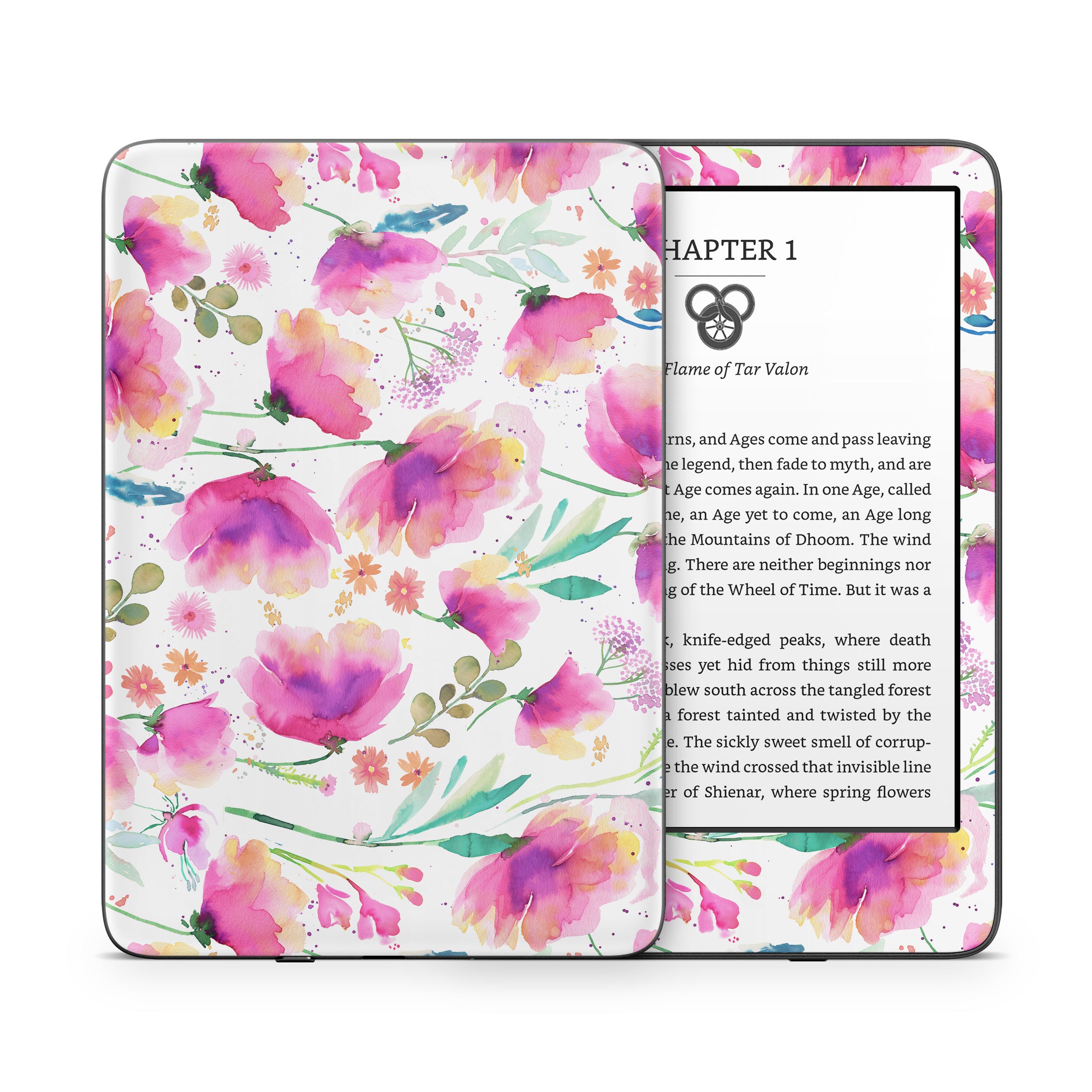 Abstract Pink Poppies - Amazon Kindle Skin