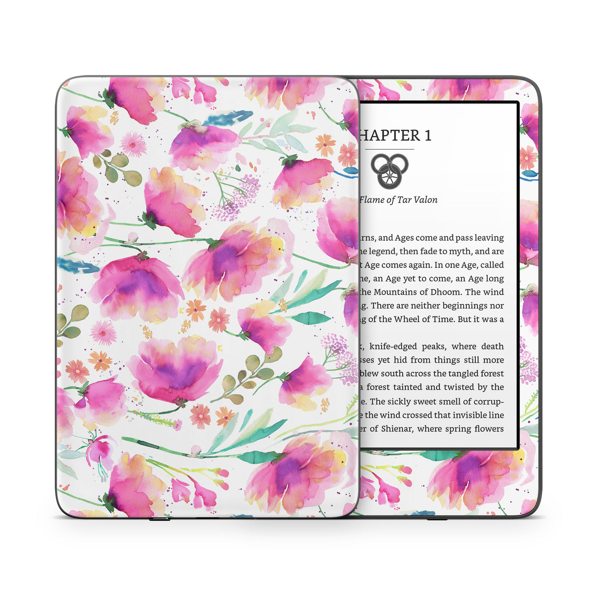 Abstract Pink Poppies - Amazon Kindle Skin