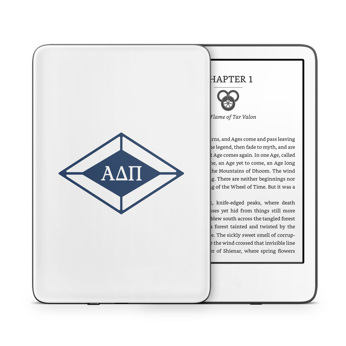 Alpha Delta Pi Diamond Letters White - Amazon Kindle Skin