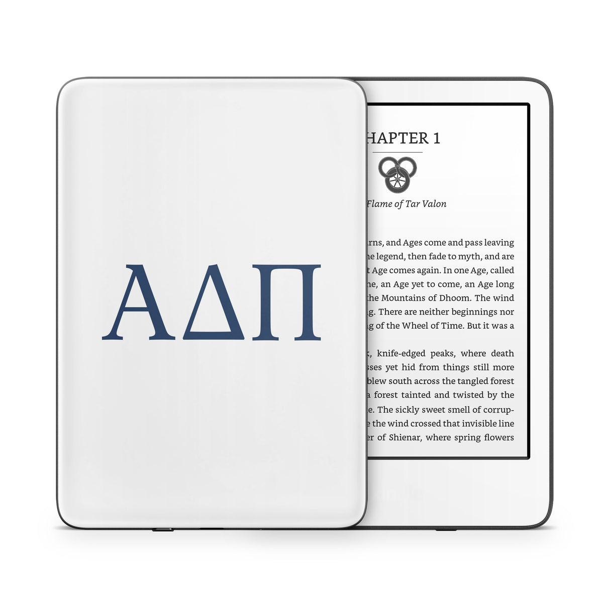 Alpha Delta Pi Greek Letters White - Amazon Kindle Skin
