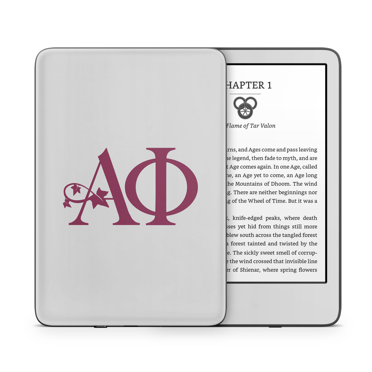 Alpha Phi Greek Letters Silver - Amazon Kindle Skin