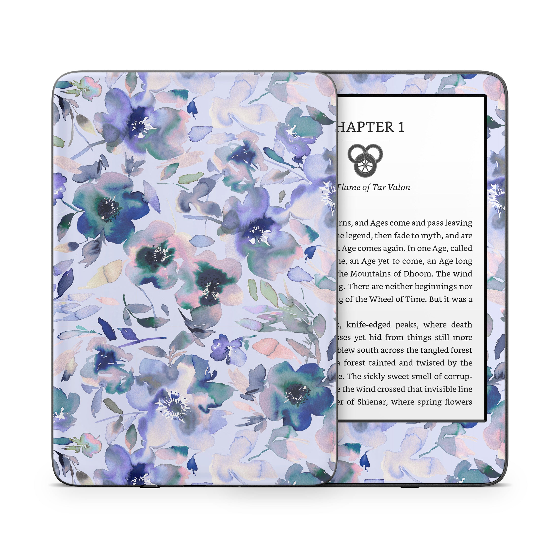 Aquatic Artistic Flowers - Amazon Kindle Skin