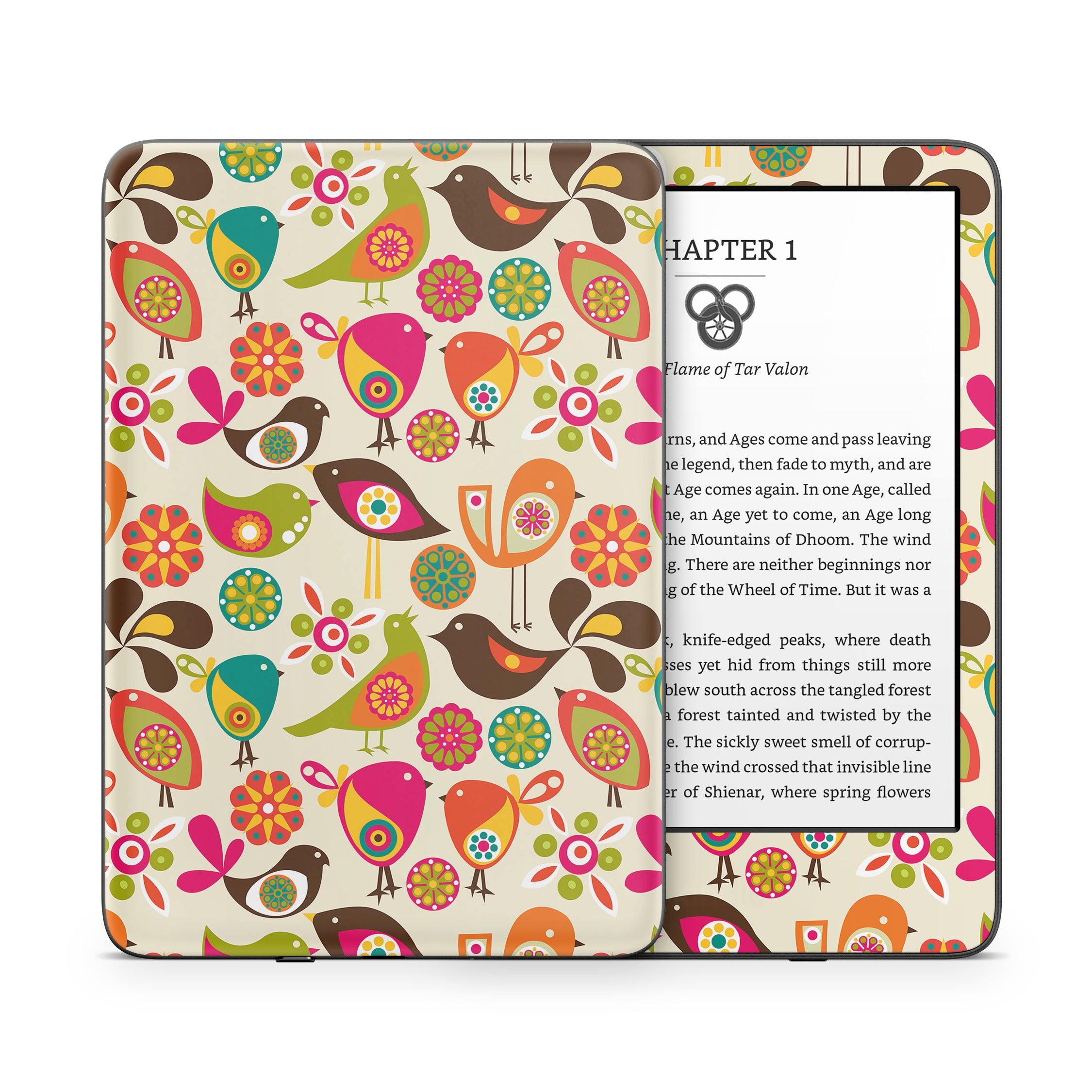 Bird Flowers - Amazon Kindle Skin