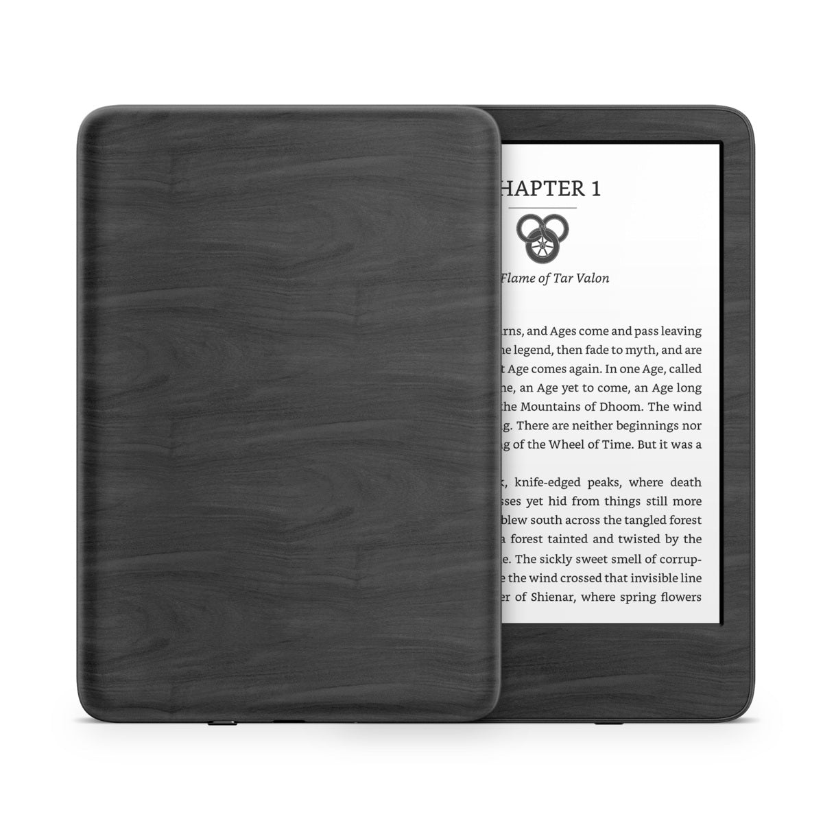Black Woodgrain - Amazon Kindle Skin