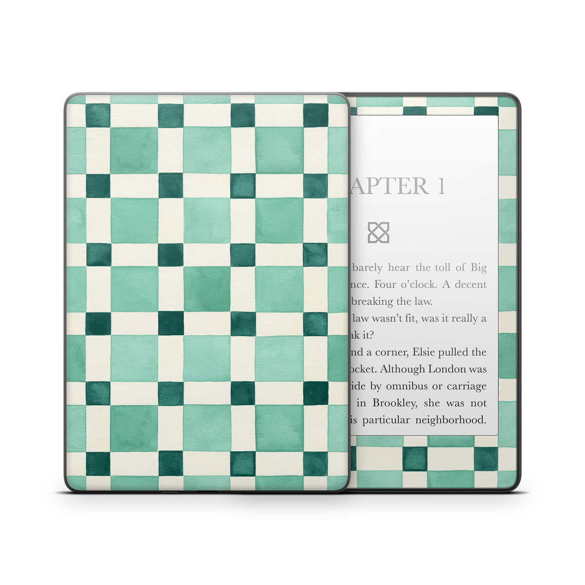 Checker Mosaic Green - Amazon Kindle Skin